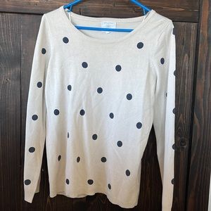 Absolutely brand size small longsleeve crème with blue polka dot tee.